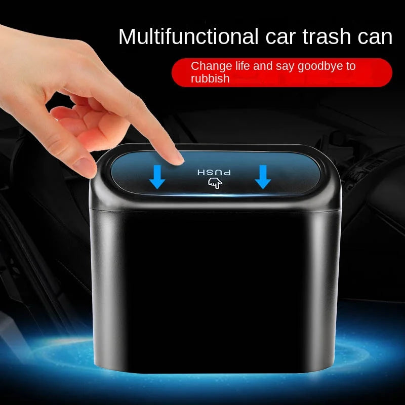 Portable Car Trash Can Hanging Mini Vehicle Garbage Organization with Lid Multifunctional Folding Automotive Garbage Storage Box