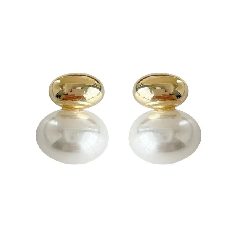 3 New Elegant Gold Pearl Earrings