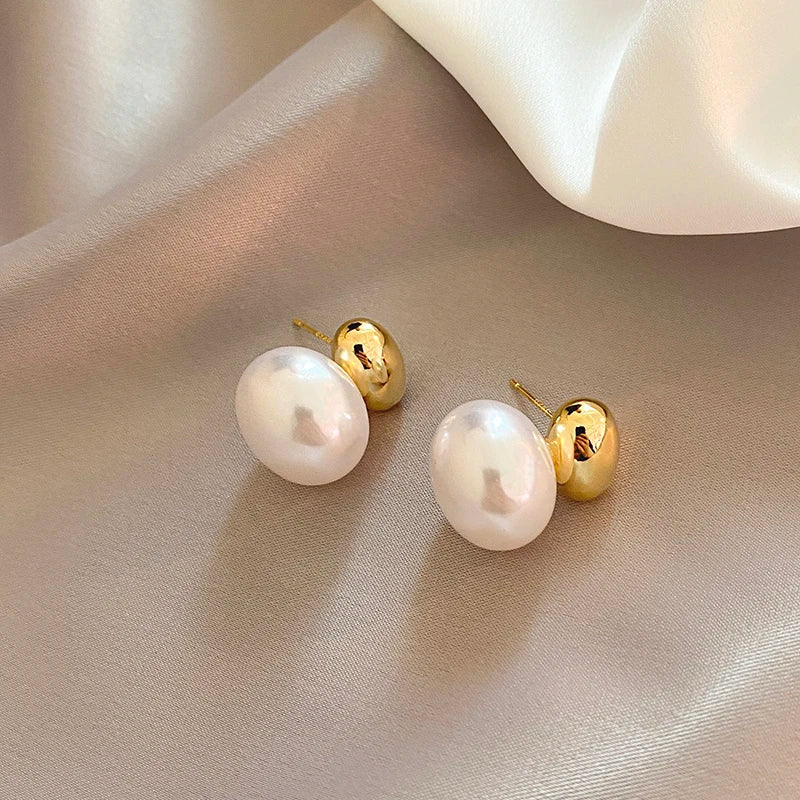 3 New Elegant Gold Pearl Earrings