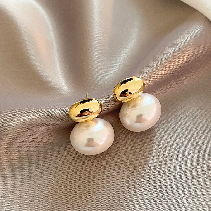 3 New Elegant Gold Pearl Earrings