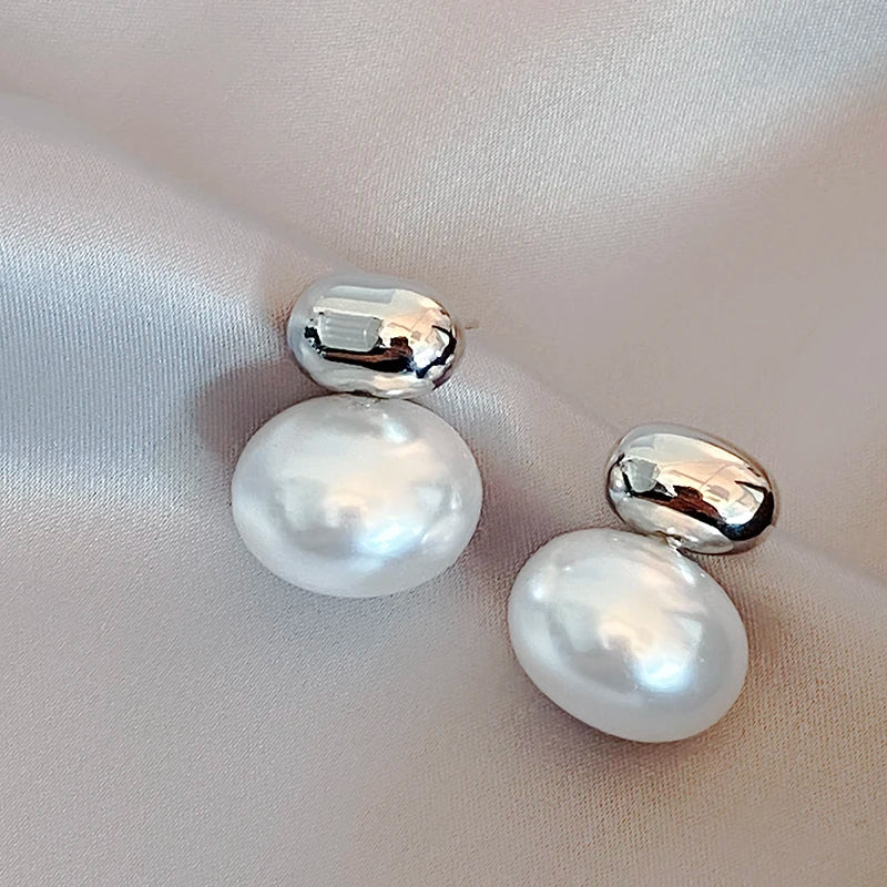 3 New Elegant Gold Pearl Earrings